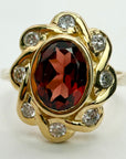 14k Diva Garnet and Diamond Ring