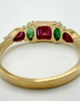 St Patrick 14k Gold, Garnet, Ruby & Emerald Ring