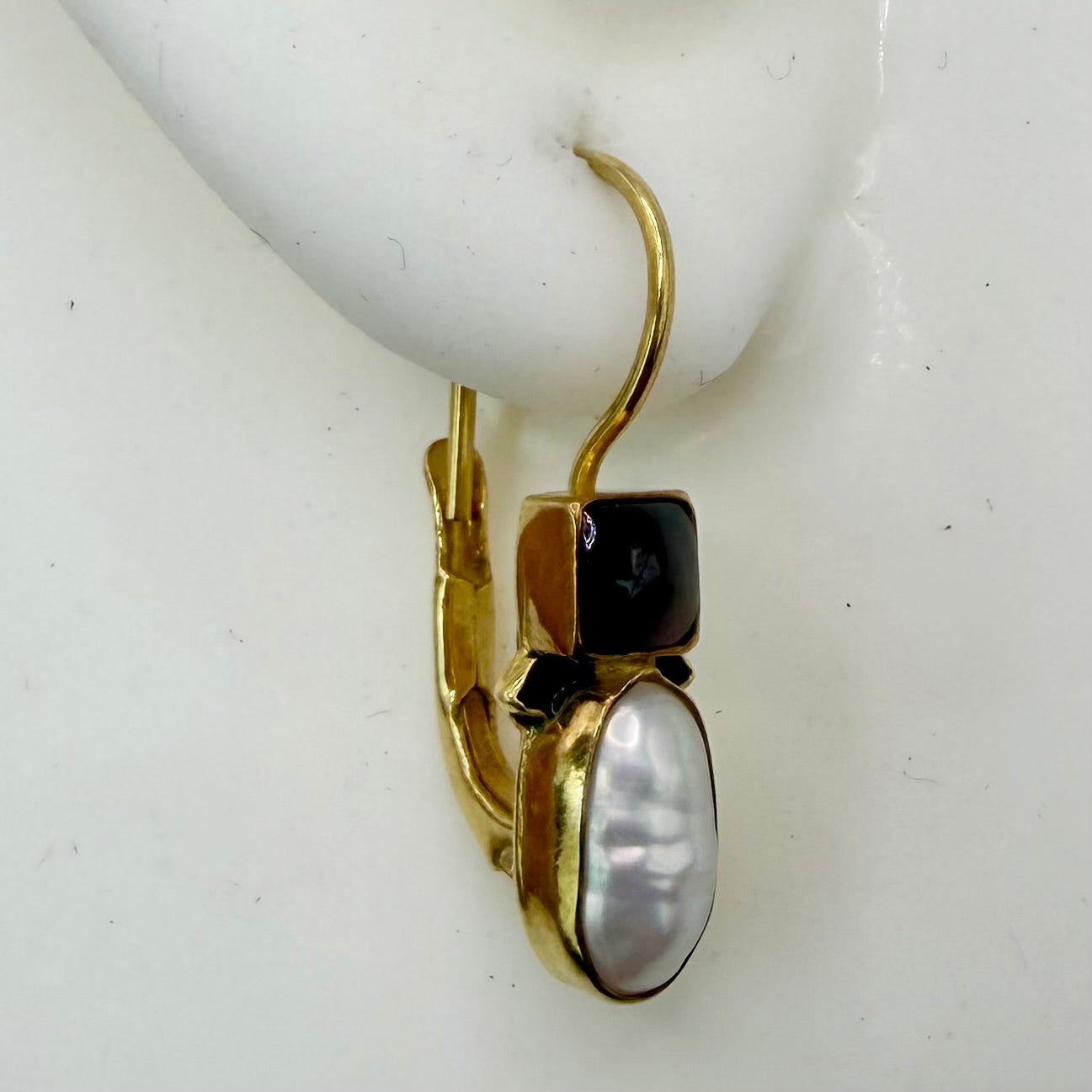 14kチュイルリーガーネット＆パールピアス : Museum of Jewelry