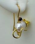 14k White Mice Earrings