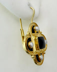 Orleans 14k Gold, Onyx and Pearl Earrings