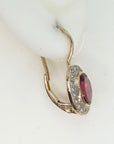 14k Piaf Garnet and Diamond Earrings (.20ct)