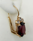 14k Queen of Diamond Garnet and Diamond Earrings