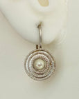 Pearl Disc Earrings