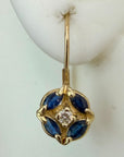 Firmament 14k Gold, Sapphire and Diamond Earrings