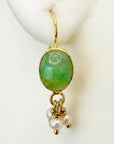 14k Tarantella Chrysoprase and Pearl Earrings