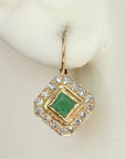 Goddess 14k Gold, Emerald and Diamond Earrings