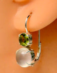 La Bohème Moonstone and Peridot Silver Earrings