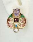 Masha Amethyst, Garnet and Pearl Earrings