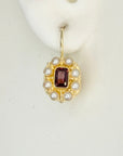 Miss Prism Garnet and Pearl Earrings