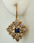 14k Carolingian Sapphire and Diamond Earrings (.50ct)
