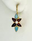 Mary Crawford Garnet, Opal and Pearl Earrings