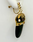 Nicholas I Onyx, Garnet and Pearl Earrings