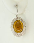 Amber Twilight Silver Earrings