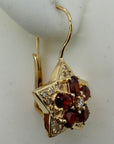 14k Garnet and Diamond Earrings (.33ct)