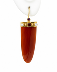 Saxon Carnelian, Garnet and Pearl Earrings