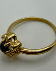 Flower 14k Gold, Garnet and Diamond Ring