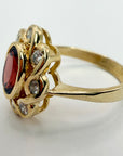 14k Diva Garnet and Diamond Ring