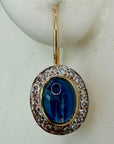14k Isabella Of Castille Sapphire and Diamond Earrings (.20ct)