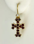 Crimea Garnet Cross Earrings