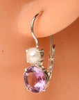 La Bohème Amethyst and Pearl Silver Earrings