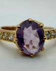 14k Richelieu Amethyst and Diamond Ring