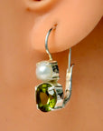 La Bohème Peridot and Pearl Silver Earrings