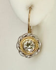 Flower 14k White Gold and Diamond Earrings