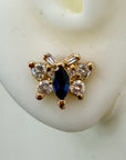 Butterfly 14k Gold, Sapphire and Diamond Earrings