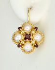 Lady Montague Garnet and Pearl Earrings