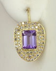 Apple 14k Gold, Amethyst and Diamond Earrings