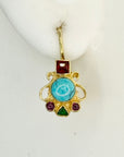Madrigal Turquoise and Cultured Garnet Earrings