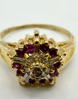 Celestial Light 14k Gold, Ruby and Diamond Ring