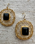 Heavenly Web Onyx Earrings