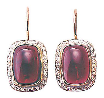 14k Empress Garnet Diamond Earrings (.30ct)