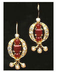 14k Rapunzel Ruby, Diamond and Pearl Earrings