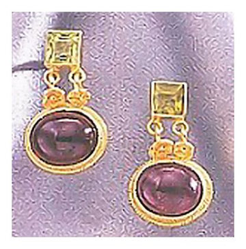 14k Verona Garnet and Peridot Earrings