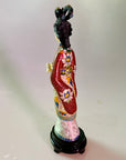 Red Chamber Cloisonne Statue Holding Book