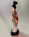 Red Chamber Cloisonne Statue Holding Book