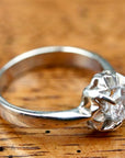 American Beauty 14k White Gold and Diamond Rosette Ring