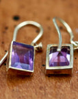 Amethyst Art Deco Dangle Earrings