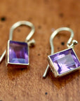 Amethyst Art Deco Dangle Earrings