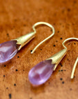 Amethyst Cornflower Bud Egyptian Earrings