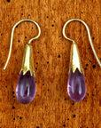 Amethyst Cornflower Bud Egyptian Earrings