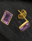 Amethyst Parallelogram Earrings