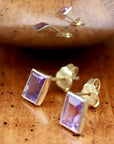 Amethyst Parallelogram Earrings