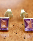 Amethyst Parallelogram Earrings