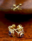 Amethyst Simple Stud Earrings