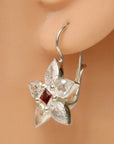 Anne of Gables Cubic Zirconia and Garnet Silver Earrings