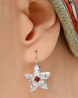 Anne of Gables Cubic Zirconia and Garnet Silver Earrings